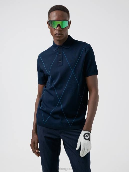 J.Lindeberg luka neulottu golfpoolo miehet laivasto 4VD02083 vaatetus