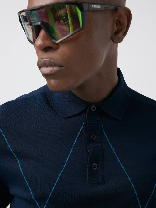 J.Lindeberg luka neulottu golfpoolo miehet laivasto 4VD02083 vaatetus