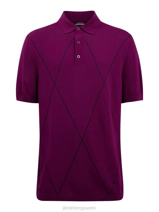 J.Lindeberg luka neulottu golfpoolo miehet tumma violetti 4VD02084 vaatetus