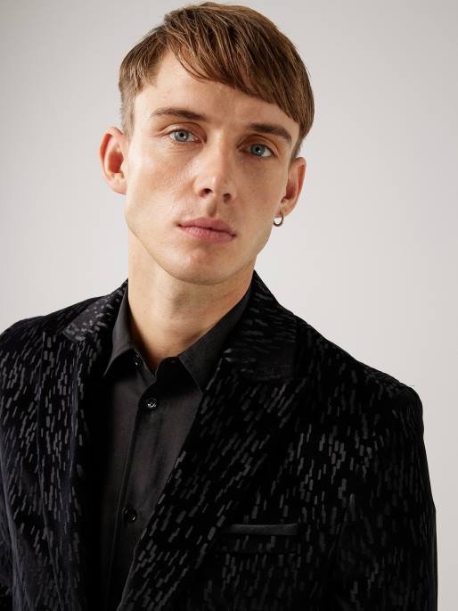 J.Lindeberg lenny painettu samettibleiseri miehet musta 4VD02567 vaatetus