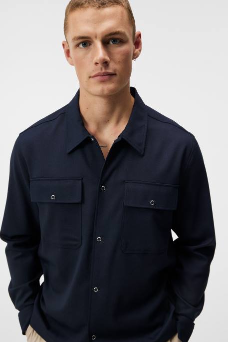 J.Lindeberg reid twill overshirt miehet laivasto 4VD01201 vaatetus