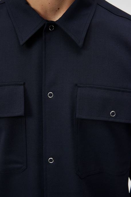 J.Lindeberg reid twill overshirt miehet laivasto 4VD01201 vaatetus