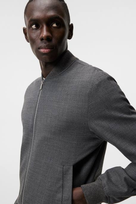 J.Lindeberg thom-rakenteinen 2-ääninen pommikone miehet vaaleanharmaa melansi 4VD01216 vaatetus