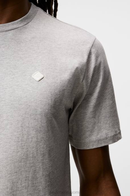 J.Lindeberg Dale Diamond Patch -t-paita miehet vaaleanharmaa melansi 4VD0980 vaatetus