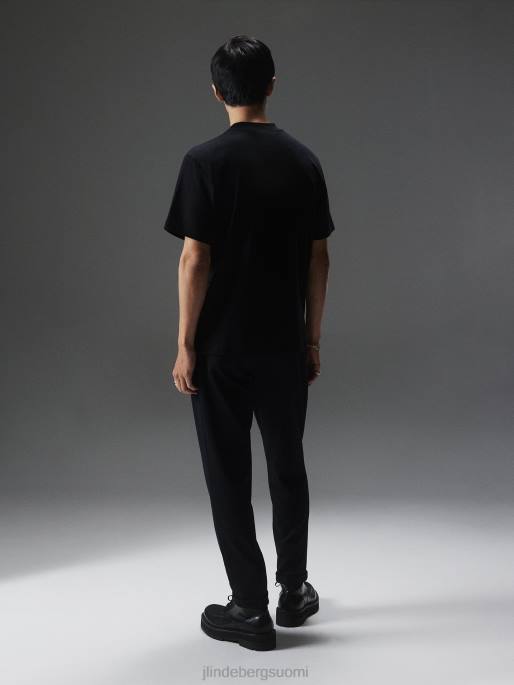 J.Lindeberg adan patch mock kaula t-paita miehet musta 4VD02136 vaatetus