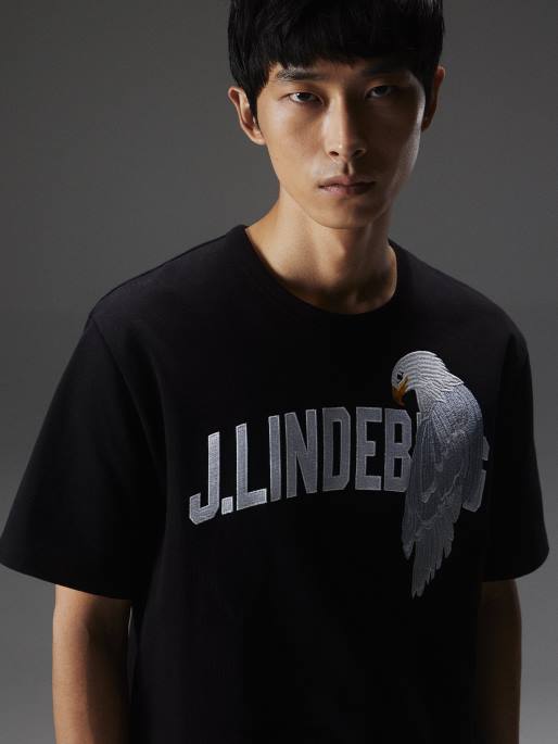 J.Lindeberg camilo graafinen t-paita miehet musta 4VD02135 vaatetus