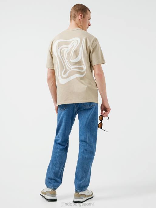 J.Lindeberg collin-logoprintti t-paita miehet safari beige 4VD02143 vaatetus