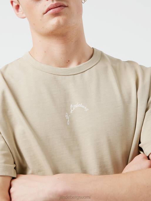 J.Lindeberg collin-logoprintti t-paita miehet safari beige 4VD02143 vaatetus