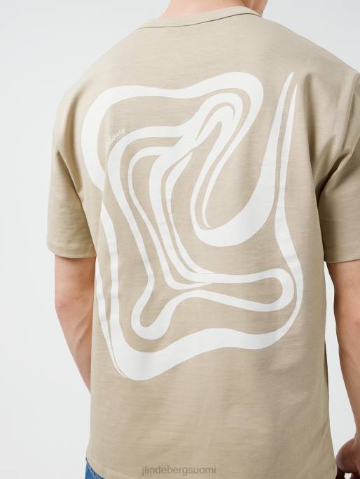J.Lindeberg collin-logoprintti t-paita miehet safari beige 4VD02143 vaatetus