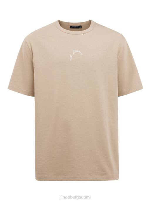 J.Lindeberg collin-logoprintti t-paita miehet safari beige 4VD02143 vaatetus