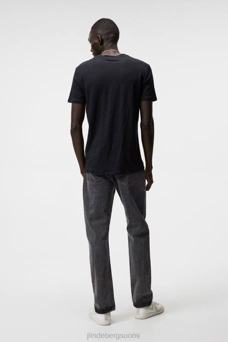 J.Lindeberg kooma pellava t-paita miehet musta 4VD0976 vaatetus