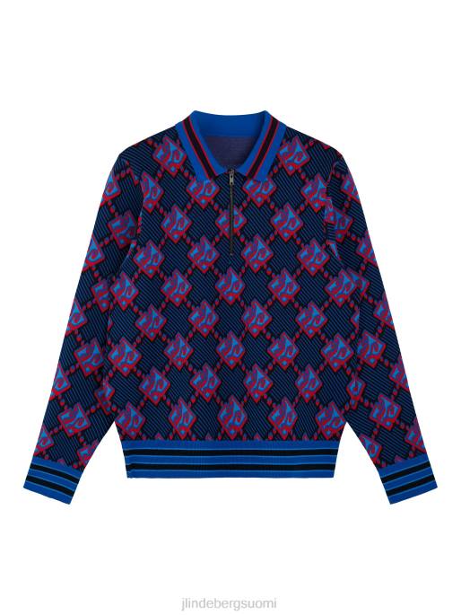 J.Lindeberg rami jacquard poolo miehet lapiksen sininen 4VD0958 vaatetus