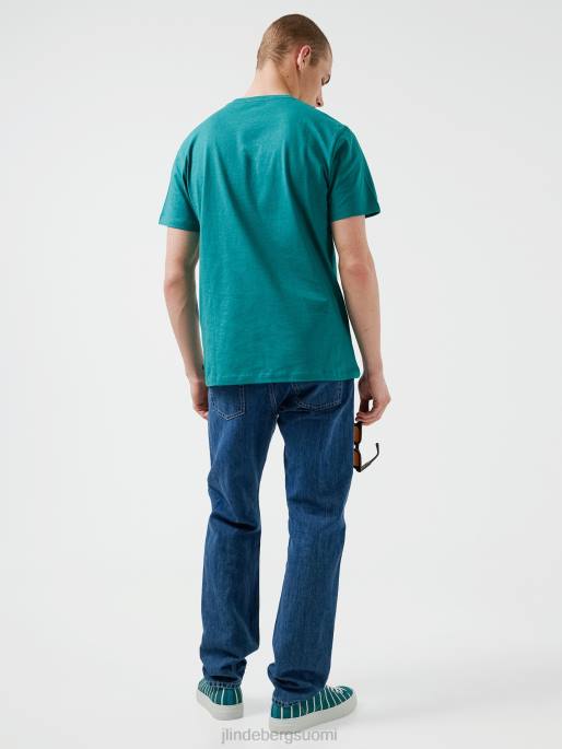 J.Lindeberg sid overdyed melange t-paita miehet syvä järvi 4VD02139 vaatetus