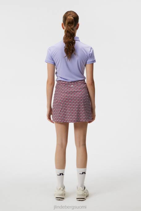 J.Lindeberg amelie keskipitkä printtihame naiset mikrosilta ruusunpunainen 4VD01581 vaatetus