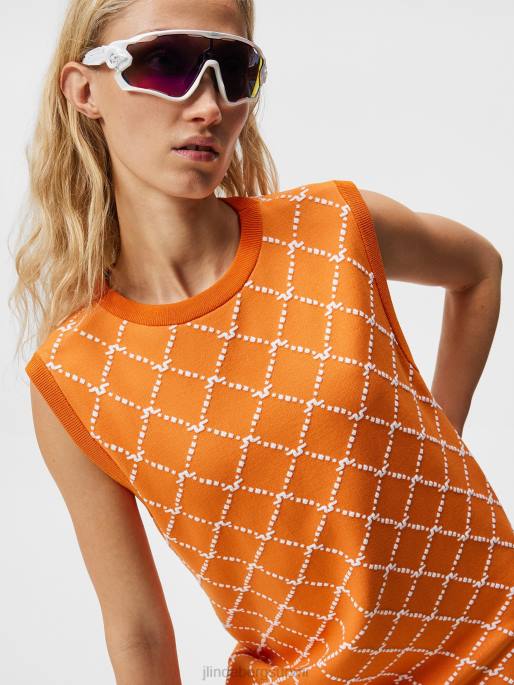J.Lindeberg fiona neulottu mekko naiset ruosteinen oranssi 4VD01612 vaatetus