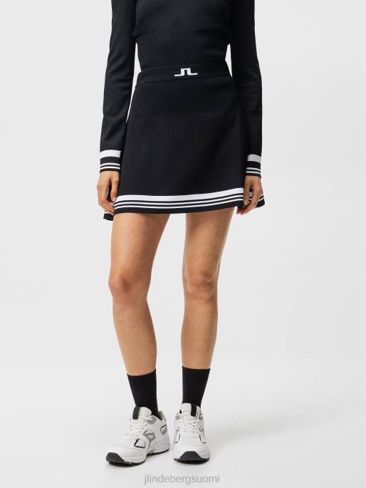 J.Lindeberg frida raidallinen neulottu hame naiset musta 4VD01620 vaatetus