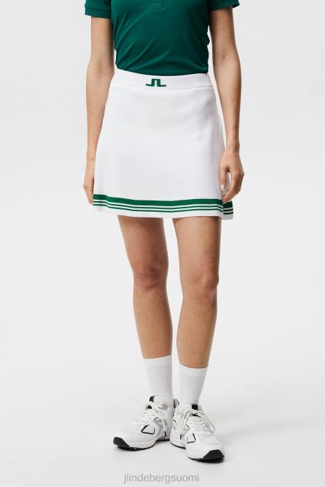 J.Lindeberg frida raidallinen neulottu hame naiset valkoinen 4VD01621 vaatetus