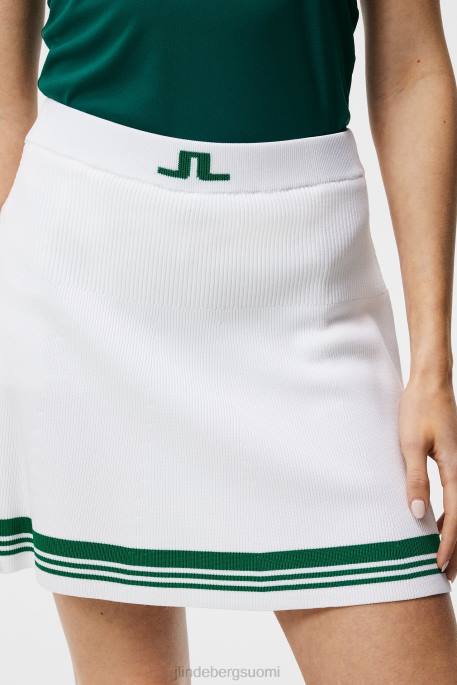 J.Lindeberg frida raidallinen neulottu hame naiset valkoinen 4VD01621 vaatetus