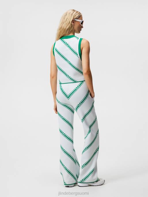 J.Lindeberg freja neulottu toppi naiset vihreä vino raita 4VD01838 vaatetus