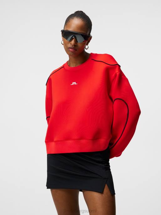 J.Lindeberg mirandan pyöreä kaula naiset tulenpunainen 4VD01870 vaatetus