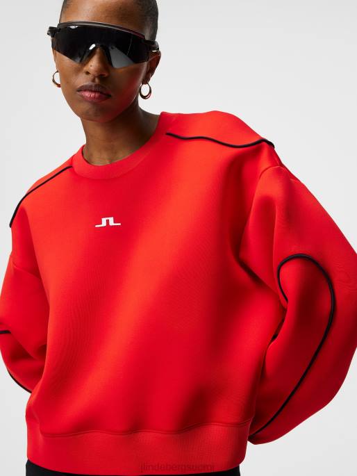 J.Lindeberg mirandan pyöreä kaula naiset tulenpunainen 4VD01870 vaatetus