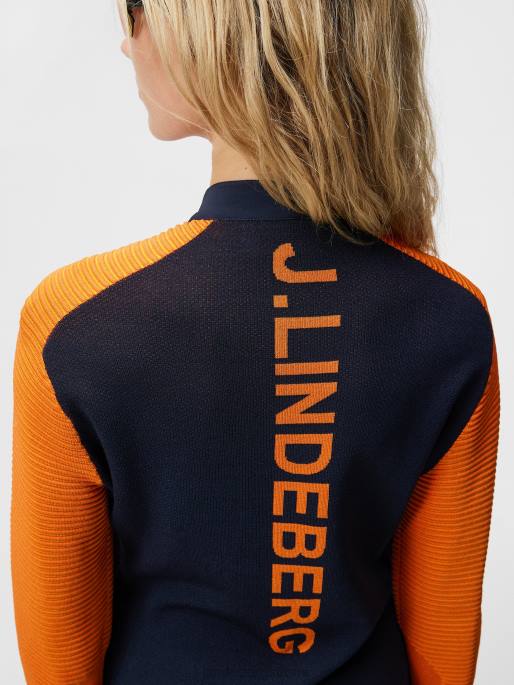 J.Lindeberg rosa hybridi neule naiset laivasto 4VD01847 vaatetus