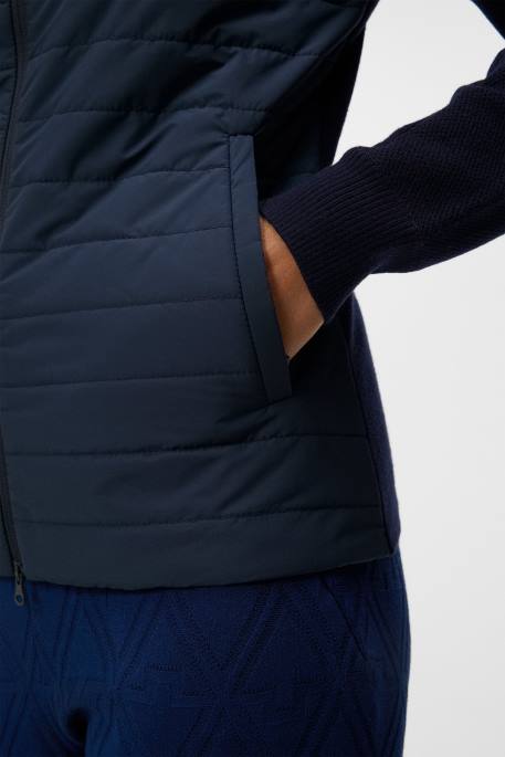 J.Lindeberg wren-neulottu hybriditakki naiset laivasto 4VD01807 vaatetus