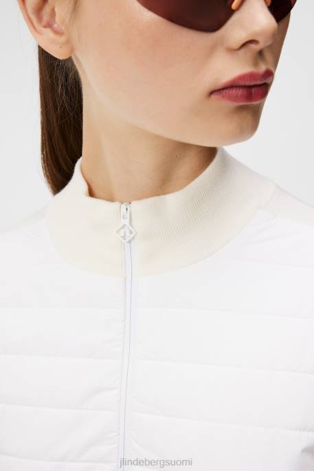 J.Lindeberg wren-neulottu hybriditakki naiset valkoinen 4VD01806 vaatetus