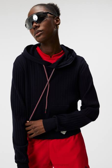 J.Lindeberg zania neulottu huppari naiset laivasto 4VD01833 vaatetus