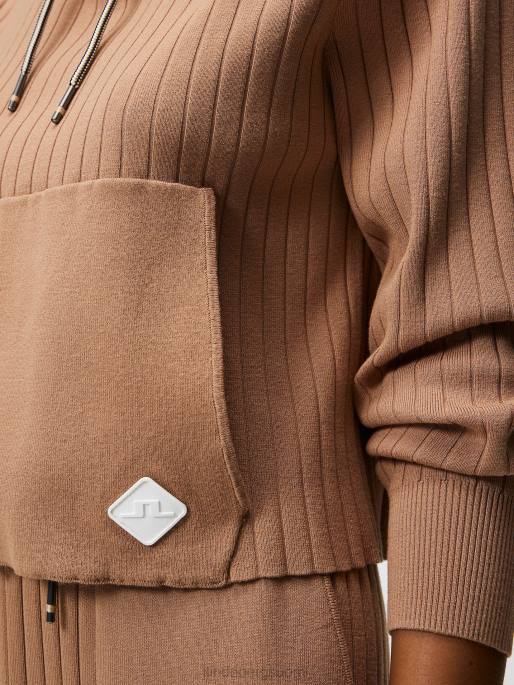 J.Lindeberg zania neulottu huppari naiset tiikeriruskea 4VD01834 vaatetus