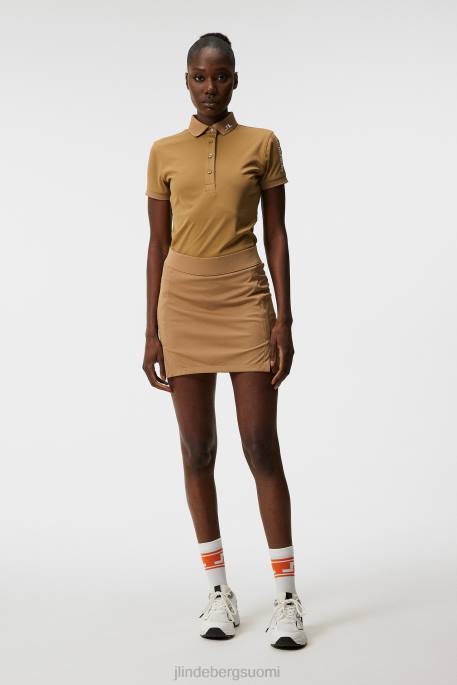 J.Lindeberg Tour tech polo naiset tiikeriruskea 4VD01467 vaatetus