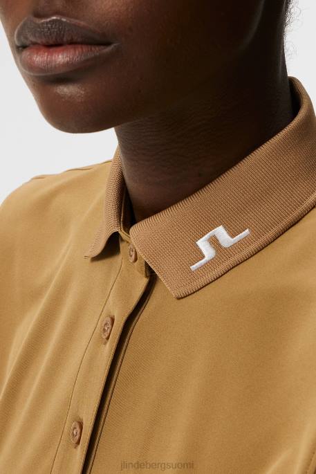 J.Lindeberg Tour tech polo naiset tiikeriruskea 4VD01467 vaatetus
