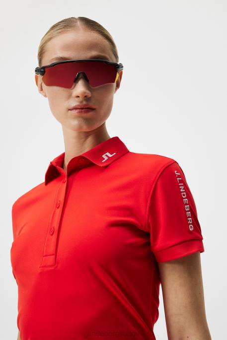 J.Lindeberg Tour tech polo naiset tulenpunainen 4VD01469 vaatetus