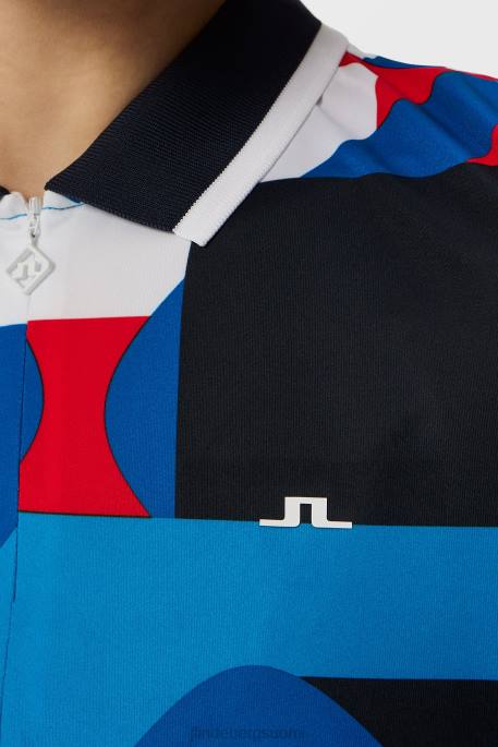 J.Lindeberg antonia print poolo naiset loistava sininen iso silta 4VD01537 vaatetus