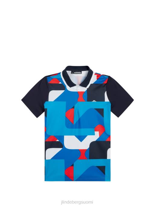 J.Lindeberg antonia print poolo naiset loistava sininen iso silta 4VD01537 vaatetus