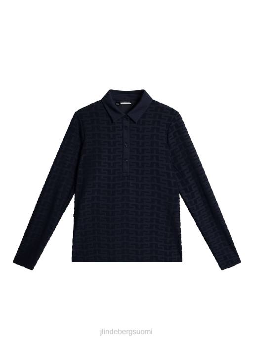 J.Lindeberg rosmariini poolo naiset laivasto melange 4VD01348 vaatetus