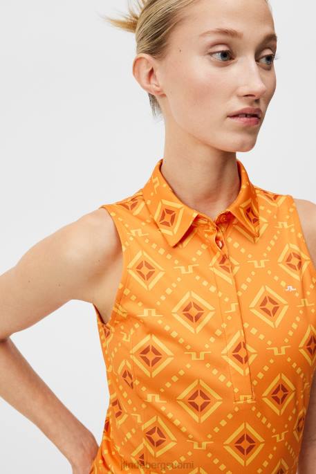 J.Lindeberg dena print hihaton toppi naiset oranssi timanttilogo 4VD01478 vaatetus