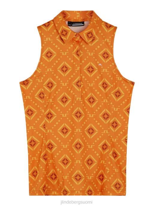 J.Lindeberg dena print hihaton toppi naiset oranssi timanttilogo 4VD01478 vaatetus