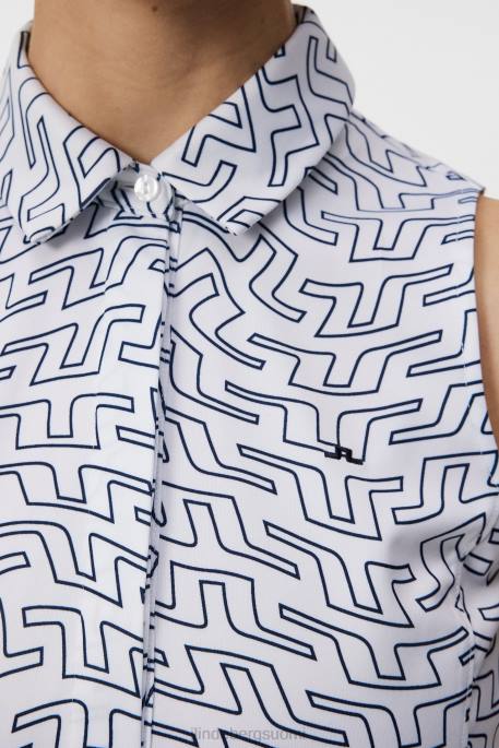 J.Lindeberg dena print hihaton toppi naiset valkoinen siltapyörre 4VD01480 vaatetus