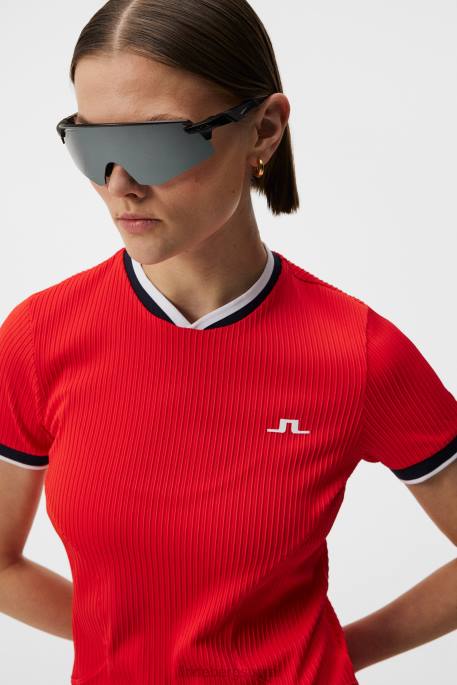 J.Lindeberg patricia toppi naiset tulenpunainen 4VD01508 vaatetus