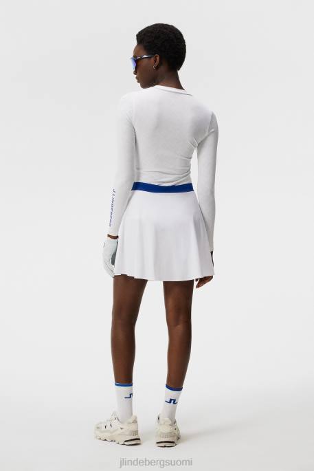 J.Lindeberg tekla crew kauluspaita naiset valkoinen painettu silta 4VD01391 vaatetus