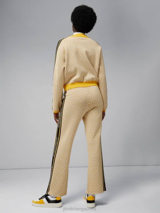 J.Lindeberg wanda neulotut housut naiset valkoinen monogrammi tarkistus 4VD02787 vaatetus