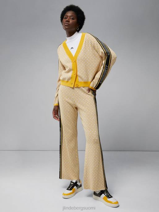 J.Lindeberg wanda neulotut housut naiset valkoinen monogrammi tarkistus 4VD02787 vaatetus