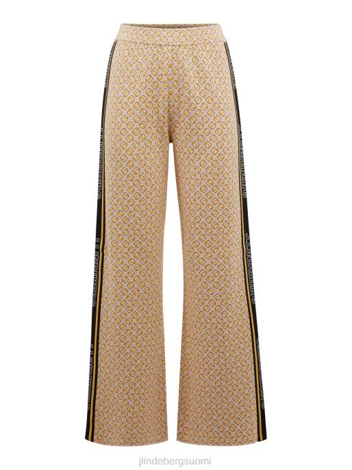 J.Lindeberg wanda neulotut housut naiset valkoinen monogrammi tarkistus 4VD02787 vaatetus