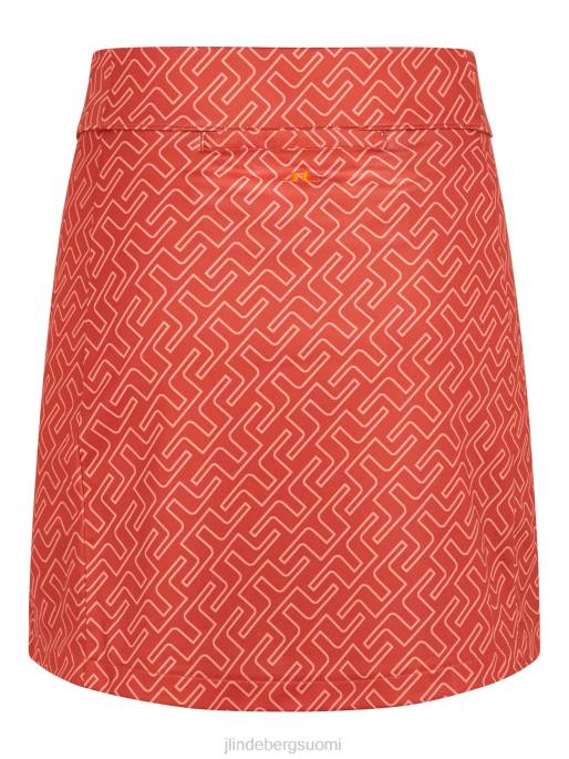 J.Lindeberg amelie mid print golfhame naiset haalistunut ruususiltamonogrammi 4VD02718 vaatetus