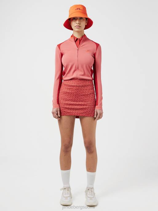 J.Lindeberg amelie print golfhame naiset haalistunut ruususiltamonogrammi 4VD02722 vaatetus