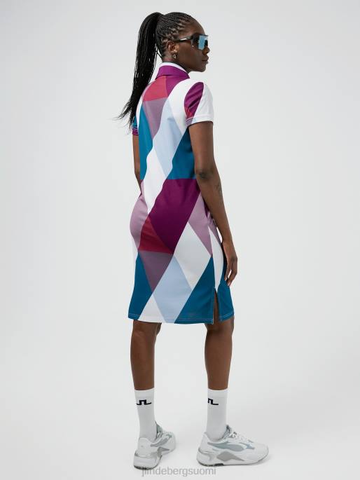 J.Lindeberg issa print golfmekko naiset valkoinen argyle 4VD02703 vaatetus