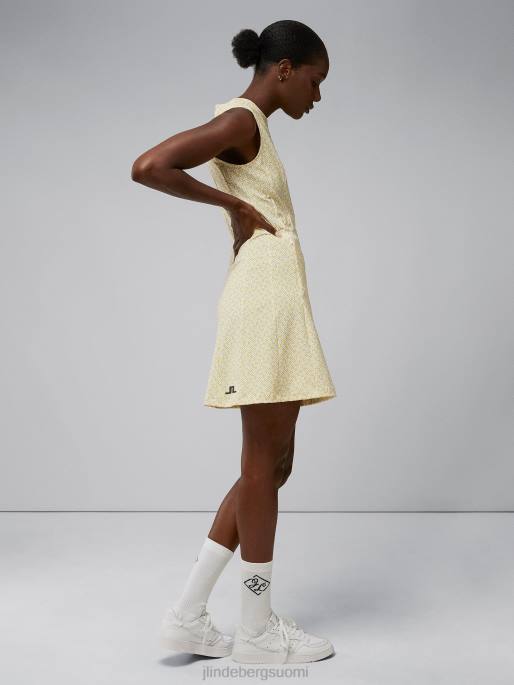 J.Lindeberg jasmiinikuvioinen mekko naiset valkoinen monogrammi tarkistus 4VD02659 vaatetus