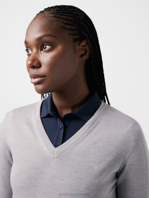 J.Lindeberg amaya V-kaula-aukkoinen golfpusero naiset harmaa melansi 4VD02837 vaatetus