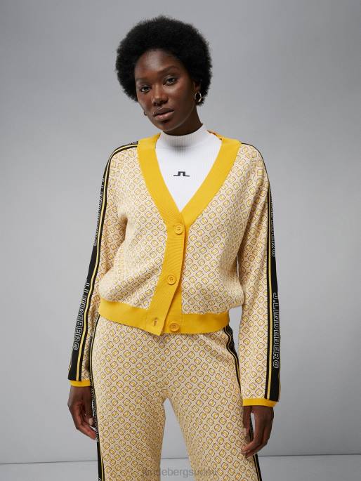 J.Lindeberg wendy neuletakki naiset valkoinen monogrammi tarkistus 4VD02821 vaatetus